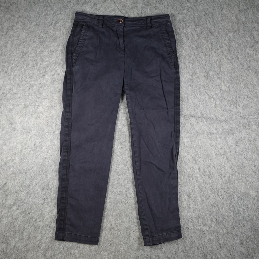 J Jill Pant Women 8 Blue Stretch Cotton Blend Utility Cargo Army Straight Leg